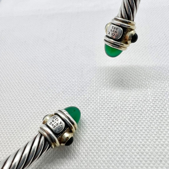 David Yurman Bracelet Green Onyx, Chrome Diopside, Hampton Blue Topaz 14k Gold - Picture 15 of 16